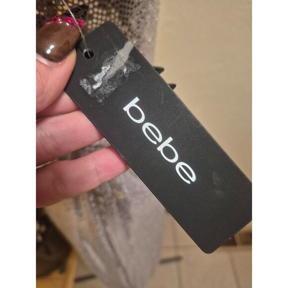 Bebe Silver Sequin Two-Piece Dress Set M - Picture 7 of 8